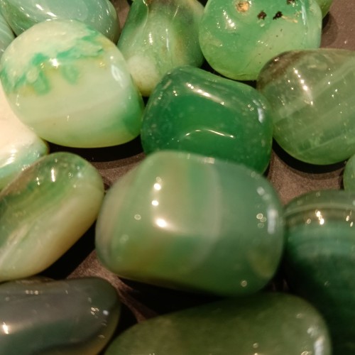 Agata Verde a bande burattata - Brasile - 500gr